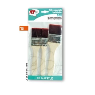 Set of 3 brown polymide brushes 