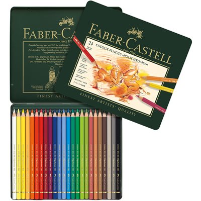 Set of 24 colour pencils polychromos