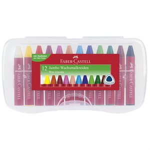 FAB jumbo wax crayons plastic case set 12