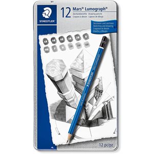Set of 12 graphite pencils Mars lumograph 6B to 4H