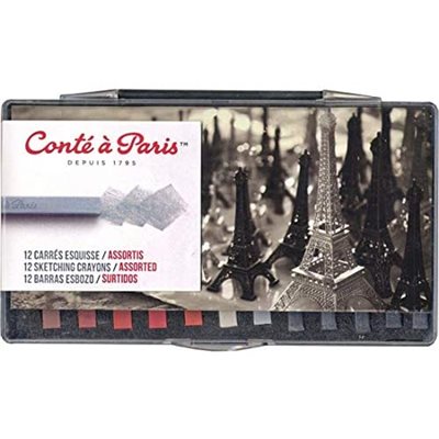 CONTÉ sketching crayons box of 12 assorted