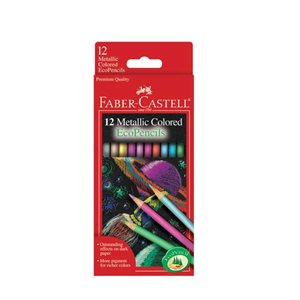 Set of 12 metallic colored pencils